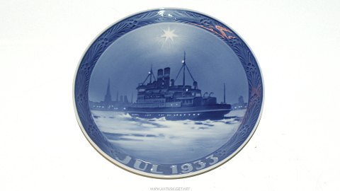 Royal Copenhagen Christmas Plate 1933 The ferry Odin outside Nyborg harbor