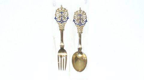 Commemorative Spoon and Fork A. Michelsen, Silver 1935