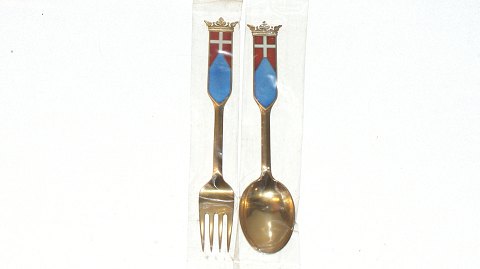 Commemorative Spoon and Fork A. Michelsen, Silver 1969