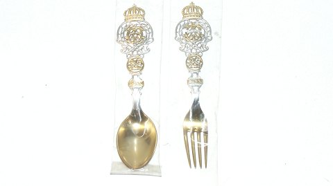 Commemorative Spoon and Fork A. Michelsen, Silver 1923