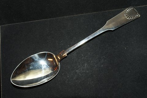 Dinner spoon Mussel Silver with engraved initials