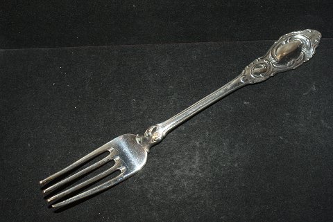 Middagsgaffel Rococo, Dansk Sølvbestik 
Frigast sølv
Længde 20,5 cm.