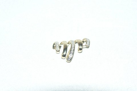 Elegant Pendant with diamonds in 14 carat gold