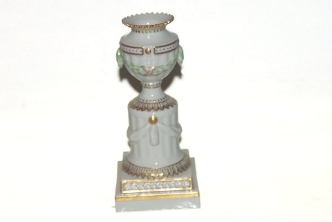 Candlestick decorated with gold in Flora Danica style from The Royal Porcelain 
Factory.   SOLD