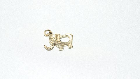 Elegant vedhæng/charms Elefant i 14 karat guld