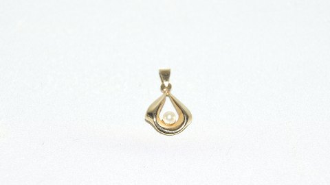 Elegant Vedhæng med perle 14 karat Guld