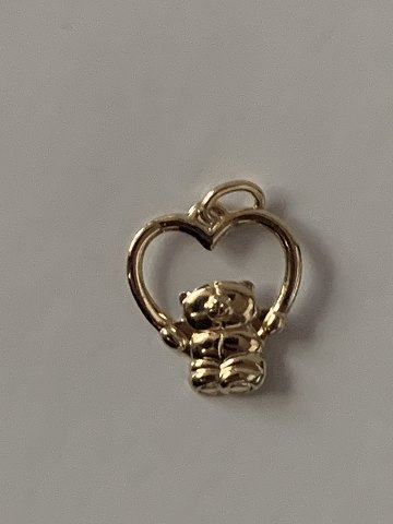 Heart with teddy bears Pendant #14 carat Gold