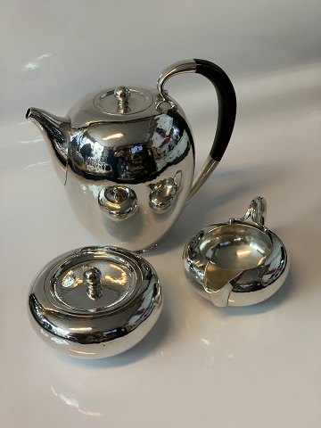 Georg Jensen, Sterling silver. Coffee set in 3 parts, sugar, cream and coffee 
pot. Dec. No. 787.