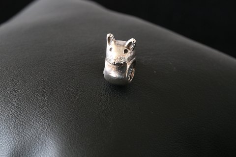Charm for bracelets, from Pandora designed as a mouse. 925 sterling silver.