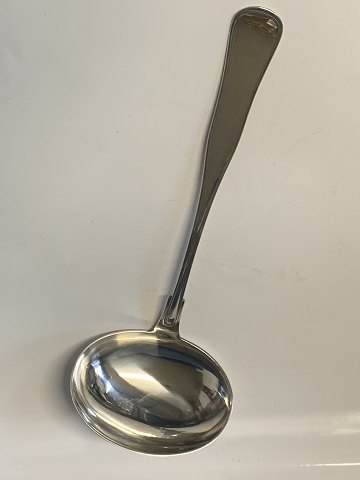 Dobbelt Riflet sølv Suppeske / Potage Suppeøse i tretårnet sølv (830), 
Længde 33 cm