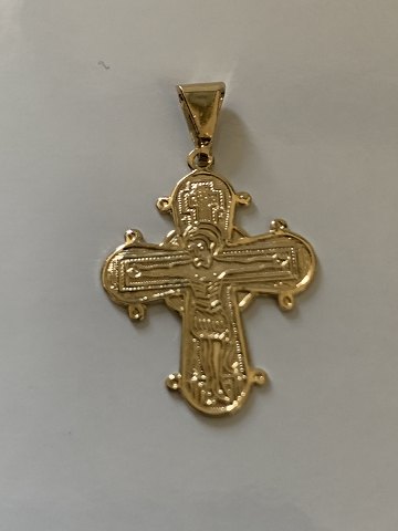 Dagmar cross in 14 carat gold, stamped 585 HJ. Nice details.