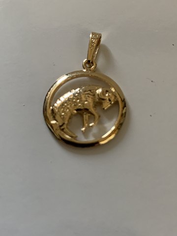 Zodiac sign for gold chain, Aries. Pendants/Charms 14 carat Gold
