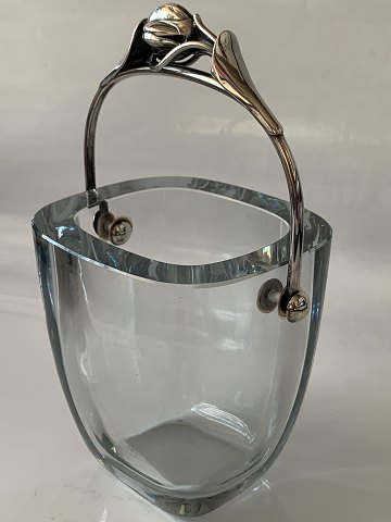 Ice bucket with sterling silver handle