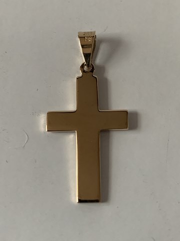 Gold cross in 14 carat gold, timeless and iconic pendant for necklace. Height 
with the ax 3,4 cm.
Width 1,6 cm.