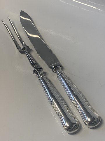 Dobbeltriflet Forskære sæt Sølvplet.
Kniv:  27,5 cm.
Gaffel:  25,5 cm.