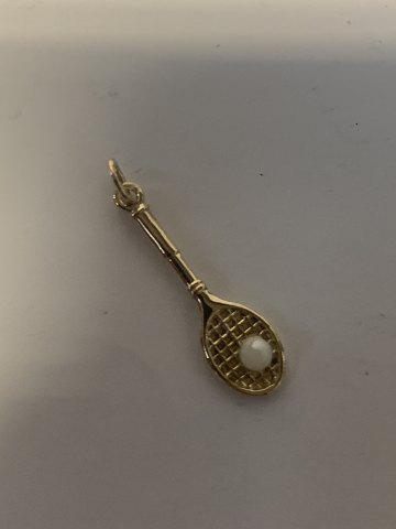 Racket with ball, Pendant/Charms in 14 carat gold.