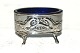 Old Silver Salt cellar with blue glass insert