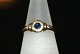 Gold ring with the diamond and sapphire 14 Karat