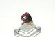 Elegant lady ring with red stone in 14 carat gold