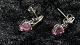 Elegant Earrings with Pink Stone Silver
