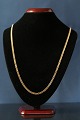 Necklace for men in 14 carat gold with lobster clasp. Pattern; Armor facet
