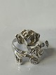 Design sølv ring med roser Størrelse 54