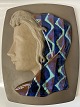 Johannes Hedegaard Relief 2798-160 Kgl. Keramik Kvinde med tørklæde 32 x 25 cm