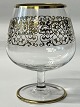 Cognac Glas med guldkant.Højde 10 cm.