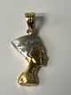 Nefertiti Vedhæng / Charms i 14 karat Rød/hvidguld med diamanterHøjde 2,8 cm